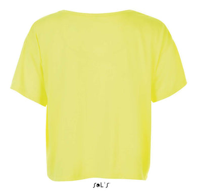 Sols Maeve Crop Top  Tee for beech Gym or Casual wear sizes S - XL - Neon Yellow