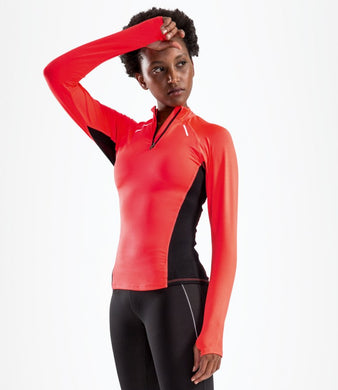 Ladies Sol's Berlin Base Layer Style - ultra petite range quarter Zip - Coral Pink