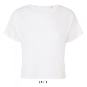 Sols Maeve Crop Top  Tee for beech Gym or Casual wear sizes S - XL - White