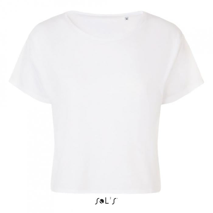 Sols Maeve Crop Top  Tee for beech Gym or Casual wear sizes S - XL - White