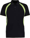 Black and Lime Short Sleeve Sports Polo Shirt - Adult Sizes
