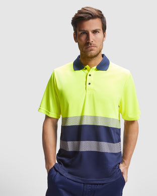 Vega High-visibility short-sleeve polo shirt in technical fabric