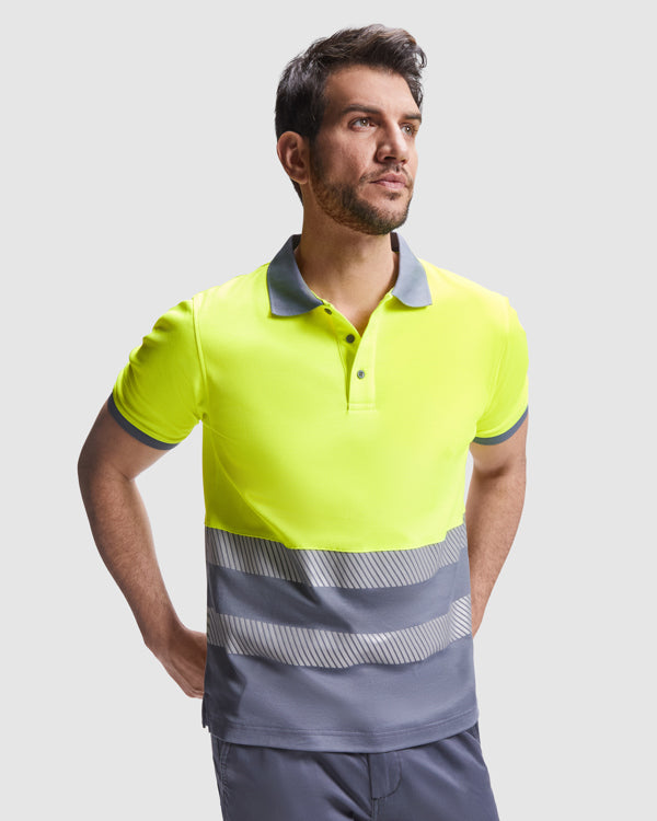 Atrio Technical high-visibility short-sleeve polo shirt.