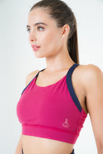 Load image into Gallery viewer, MLK Pink Bra Top with Navy Straps
