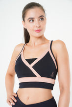 Load image into Gallery viewer, MLK Black Sports Bra with nude straps