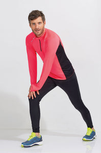 Sol's Mens Fit Berlin Base Layer Style - Small Fitting range quarter Zip - Coral Pink