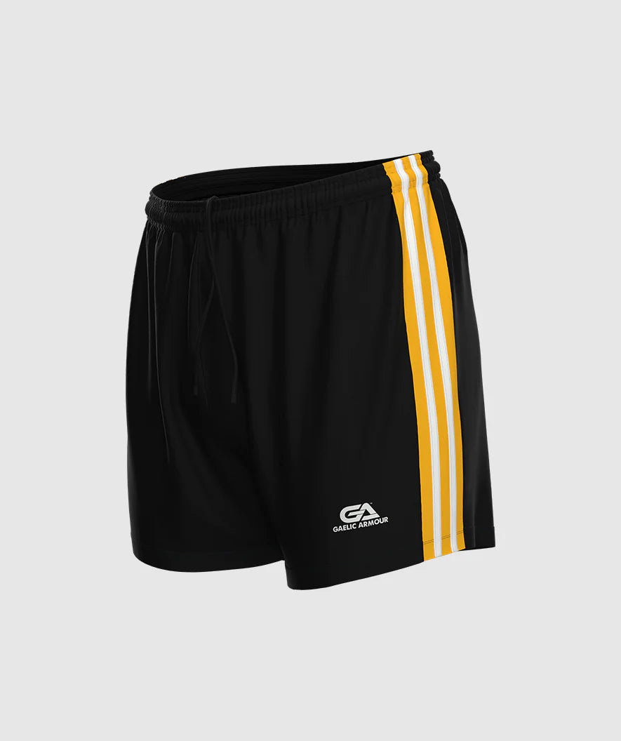 Gaelic Armour  Black and Amber Match Shorts