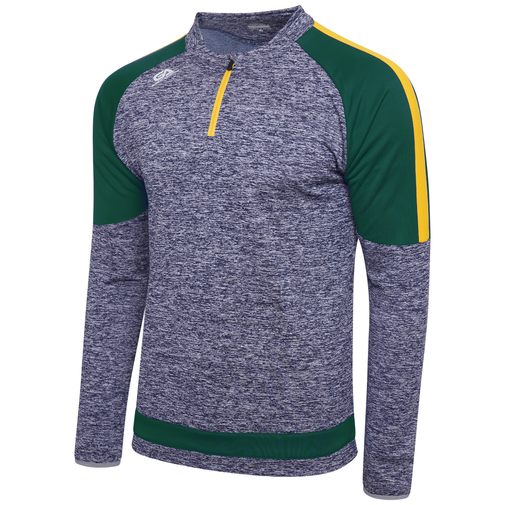 Gaelic Armour Navy Marl Green and Gold Quarter Zip - Reduced to €10