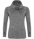 AWDis Ladies Cool Cowl Neck Top - Sports Fitness Hoodie Grey Melange