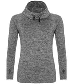 AWDis Ladies Cool Cowl Neck Top - Sports Fitness Hoodie Grey Melange