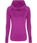 AWDis Ladies Cool Cowl Neck Top - Sports Fitness Hoodie Raspberry Pink