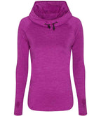 AWDis Ladies Cool Cowl Neck Top - Sports Fitness Hoodie Raspberry Pink