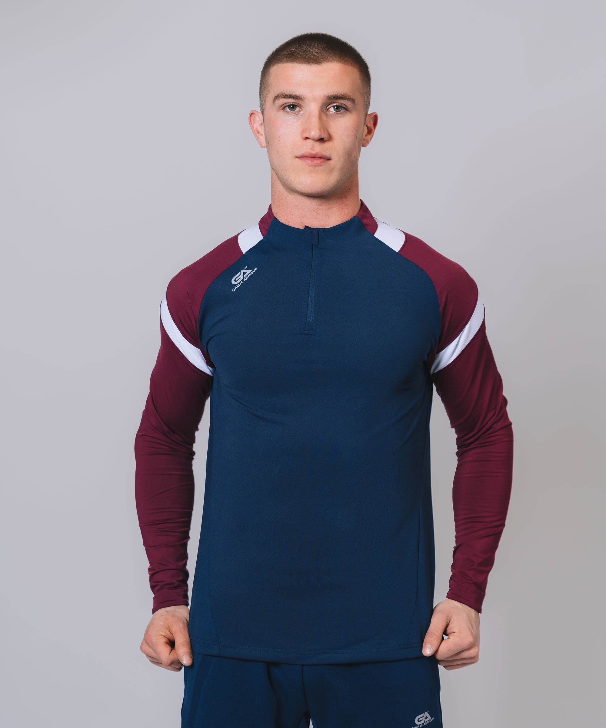 Gaelic Armour Navy Maroon and White half zip - Childrens and Adult sizes  €15