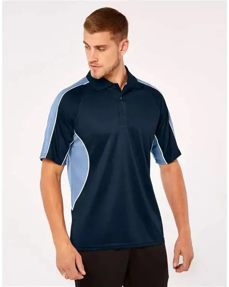 Navy and Sky  Short Sleeve Sports Polo Shirt - Adult Sizes