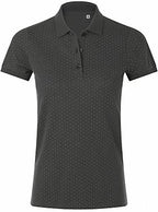 Ladies Sols Polkadot Polo Shirt Dark Grey & White - REDUCED TO CLEAR €2.50