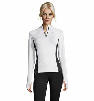 Ladies Sol's Berlin Base Layer Style - ultra petite range quarter Zip - white