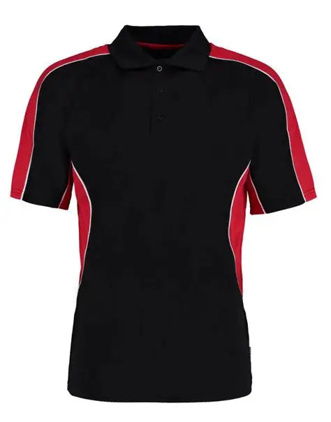 Black and Red Short Sleeve Sports Polo Shirt - Adult Sizes