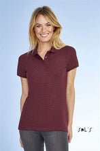 Load image into Gallery viewer, Ladies Sols Polkadot Polo Shirt OxBlood Burgundy Colour