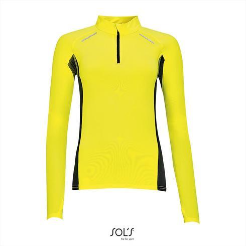 Sol's Mens Fit Berlin Base Layer Style - Small Fitting range quarter Zip - Neon Yellow