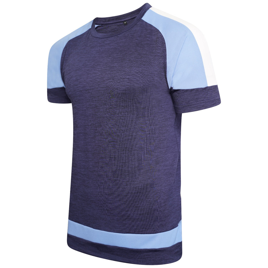 High Performance Sports Training T-Shirt Navy and Sky