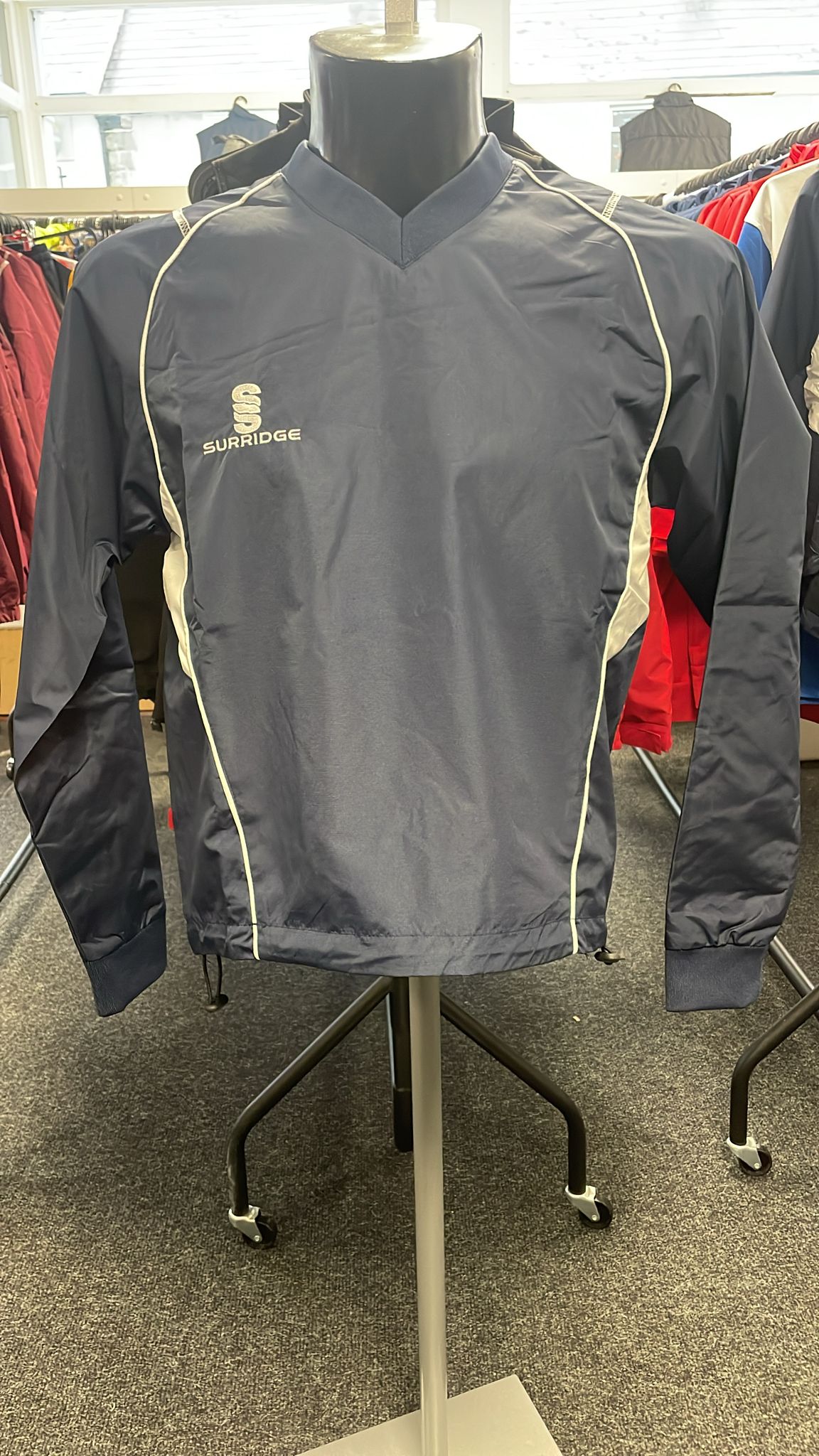 Kids sized NAVY and White windcheaters