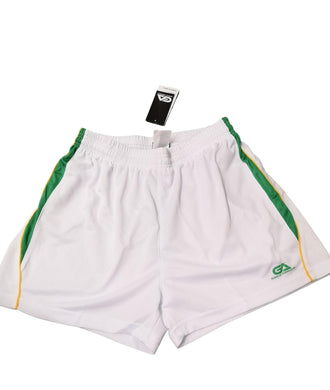 Gaelic Armour  White Green and Amber  GAA Shorts - Childrens and Adult sizes - Clearance