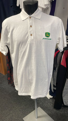 White John Deere Logo Polo shirt