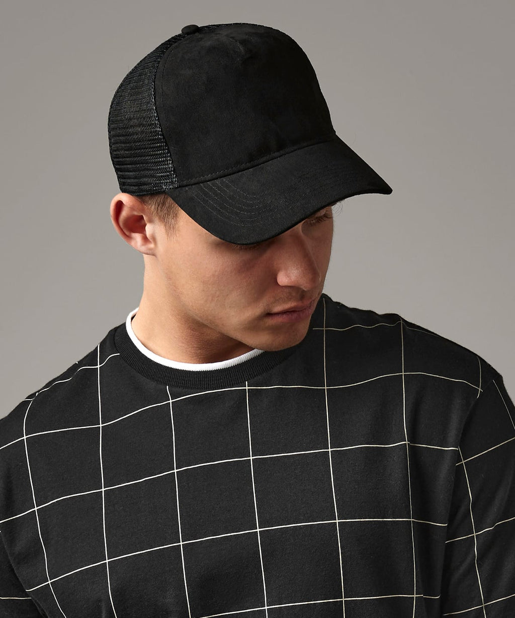 Suede snapback trucker