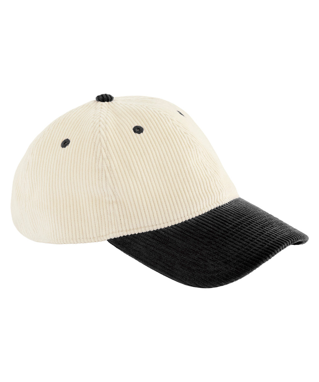 Contrast peak corduroy cap