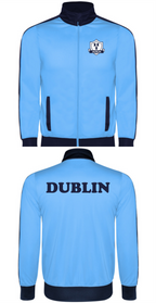 Up The Dubs  Full Zip Retro Tracksuit Top & Trousers - Navy and Sky