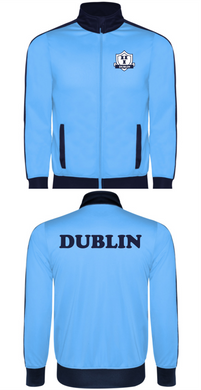 Up The Dubs  Full Zip Retro Tracksuit Top & Trousers - Navy and Sky