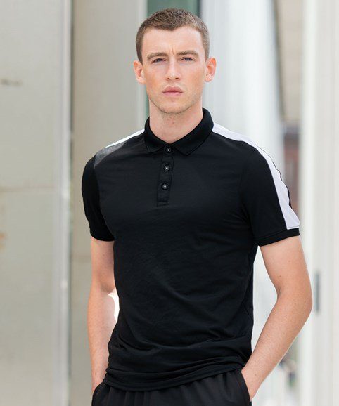 Black and White Short Sleeve Sports Polo Shirt - Adult Sizes
