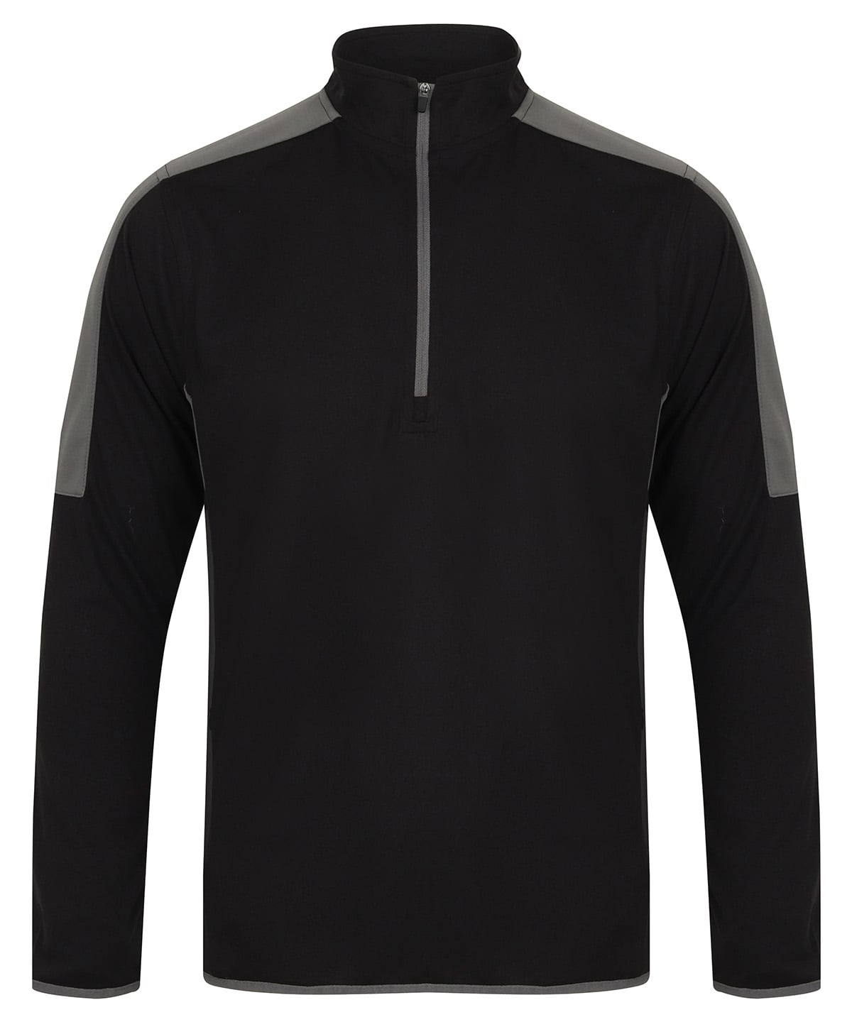 ¼ zip mid-layer with contrast panelling
