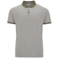 Heather Military green  Polo Shirt with contrast collar and cuffs - All sizes