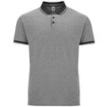 Heather black  Polo Shirt with contrast collar and cuffs - All sizes