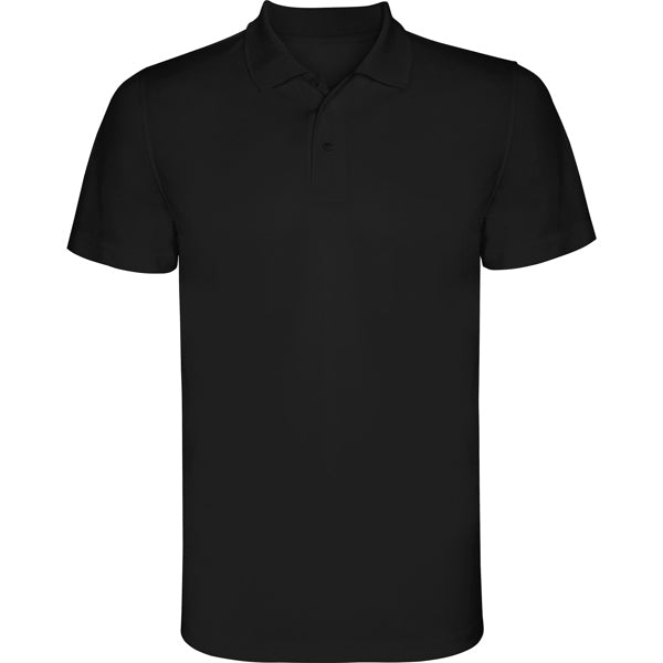 Monzha Single Colour Technical Sports  Polo Shirt  - Black