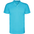 Monzha Single Colour Technical Sports  Polo Shirt  - Turquoise