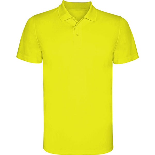 Monzha Single Colour Technical Sports  Polo Shirt  - Yellow Glow