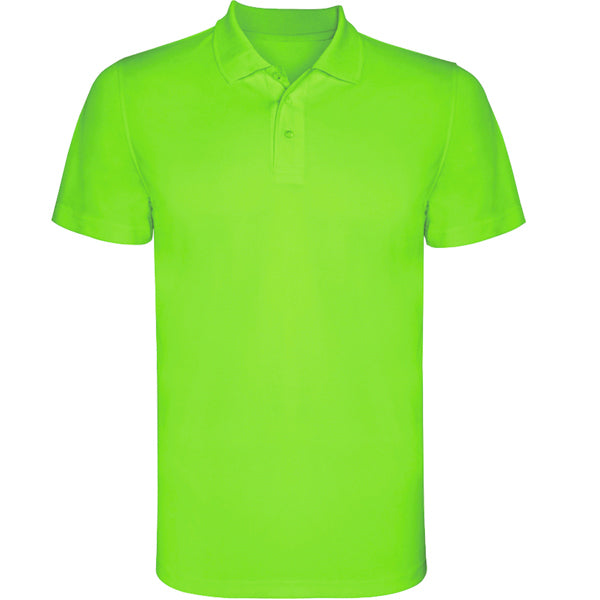 Monzha Single Colour Technical Sports  Polo Shirt  - Lime Green