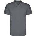 Monzha Single Colour Technical Sports  Polo Shirt  - Lead Grey