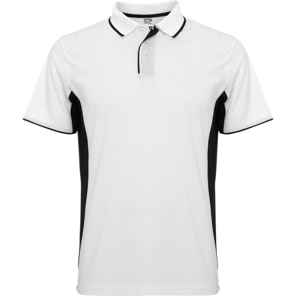 Montmelo Technical Sports  Polo Shirt - White and Black