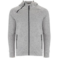Plush knitted sweat jacket with hood and Contrast Zips - Grey and Black