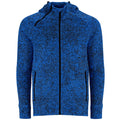 Plush knitted sweat jacket with hood and Contrast Zips - Royal Blue and Black