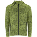 Plush knitted sweat jacket with hood and Contrast Zips - Lime and Black