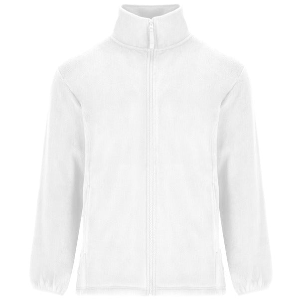 Unisex Full Zip Heavy Fleece - White