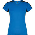 Women's V-Neck Short-Sleeve Technical t-shirt - Blue and Black