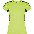 Women's V-Neck Short-Sleeve Technical t-shirt - Lime and Black