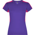 Women's V-Neck Short-Sleeve Technical t-shirt - Purple and Pink