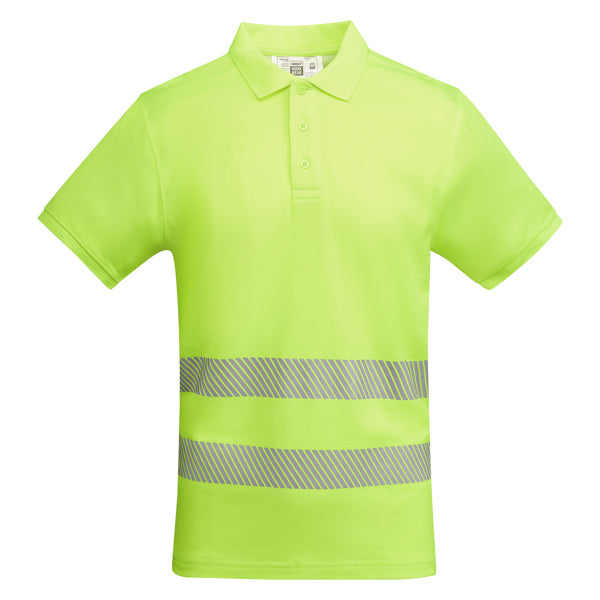 Atrio Technical high-visibility short-sleeve polo shirt.