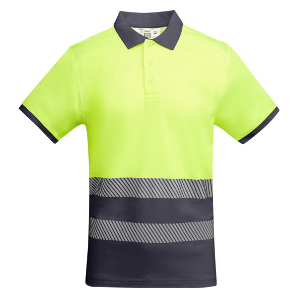 Atrio Technical high-visibility short-sleeve polo shirt.